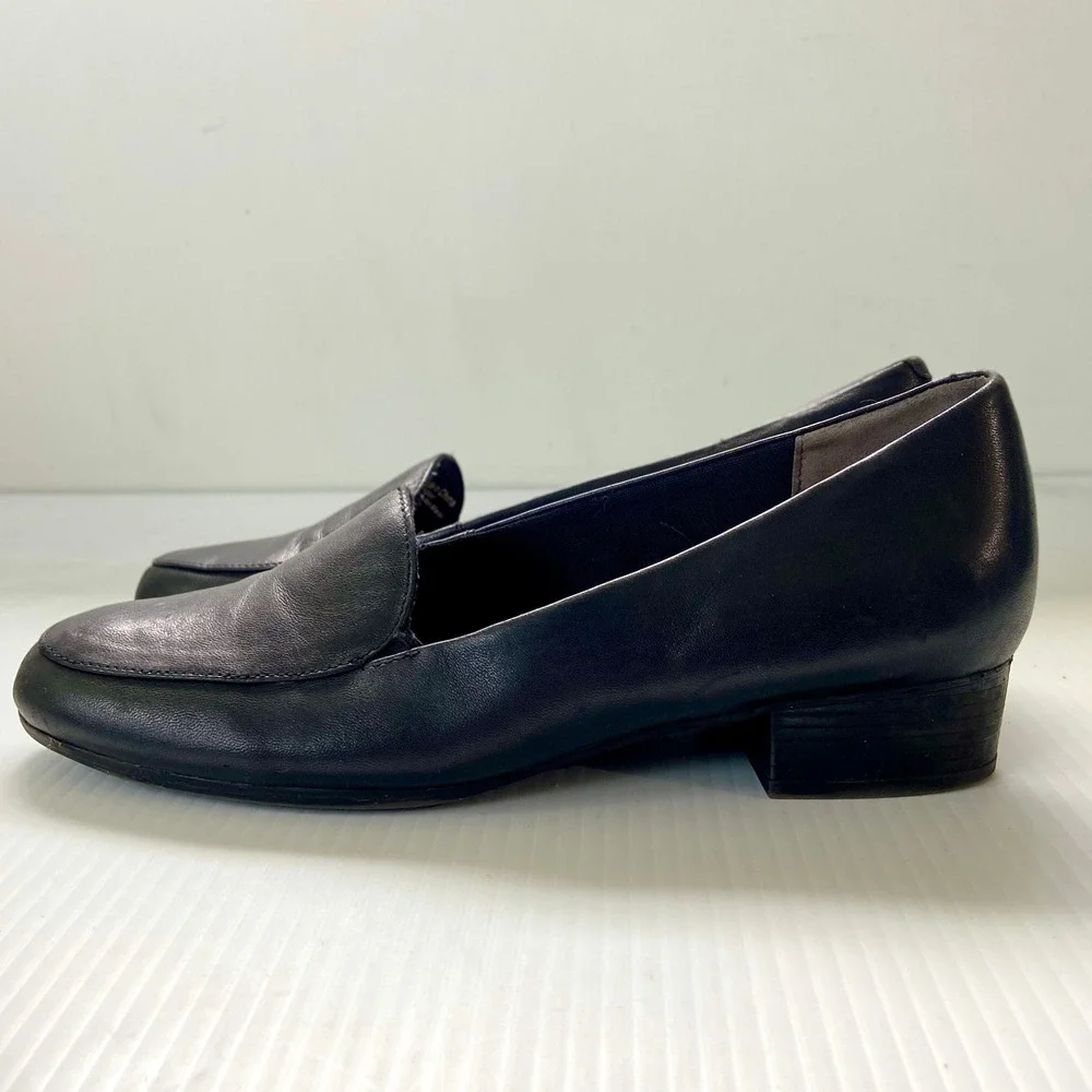 Trotters Monarch Black Leather Loafers‎ Womens 9.5 Wide